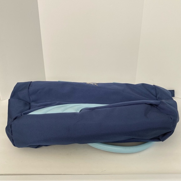 Puma Cartel Tote Bag Dark Blue with Light Blue Trim Silver Hardware Zipper NWT - Picture 8 of 16